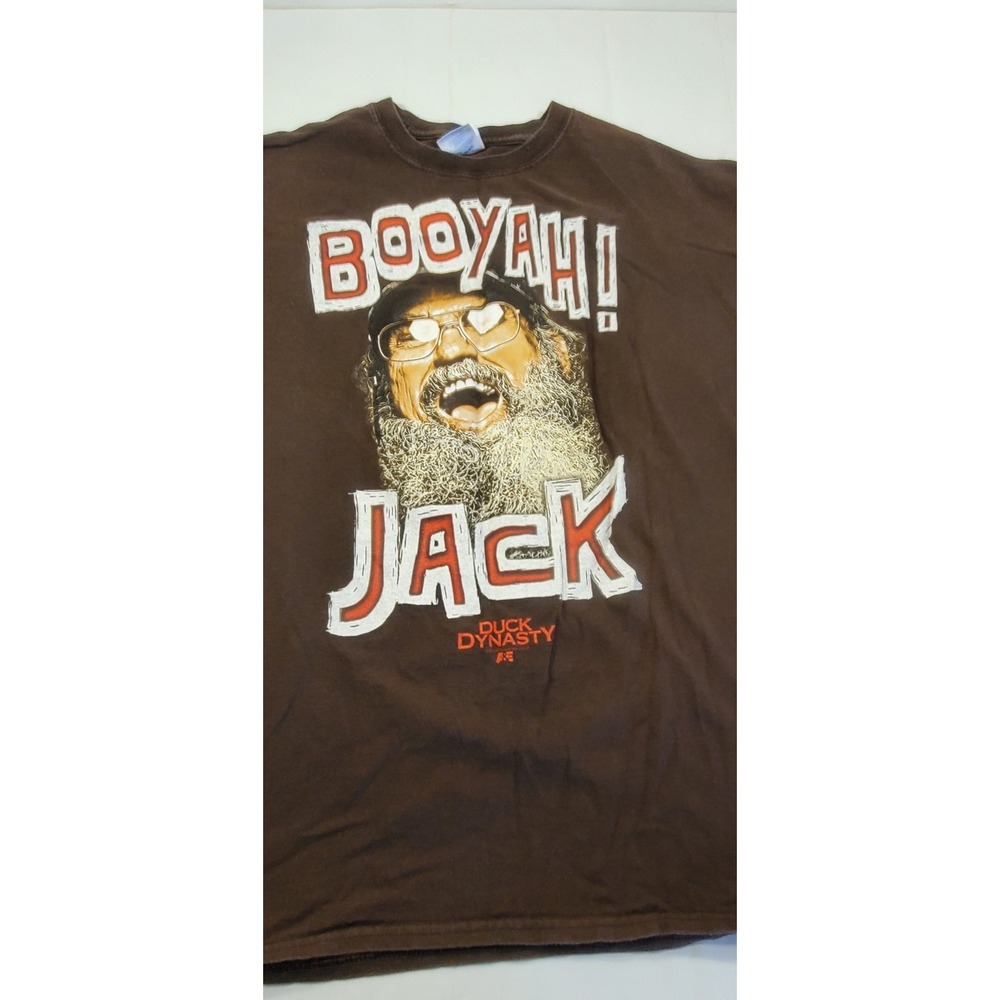 Mens  Tee Shirt DARK BROWN Duck Dynasty BOOYAH! JACK Si‎ Robertson   Size XL